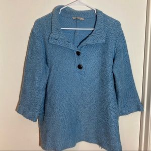 Soft Surroundings blue buttoned top